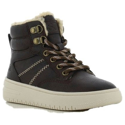 boys kids high sneakers dark brown safari