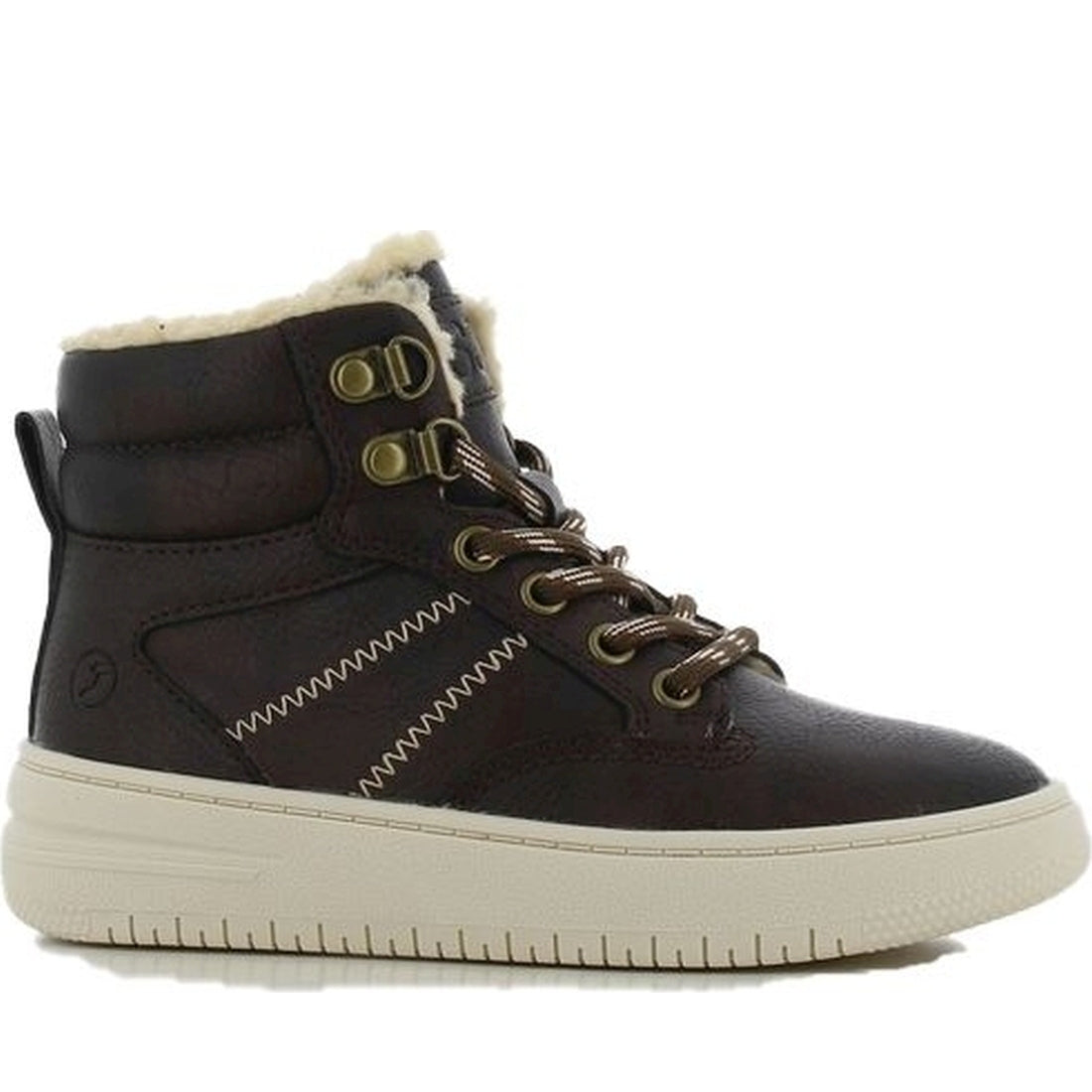 boys kids high sneakers dark brown safari