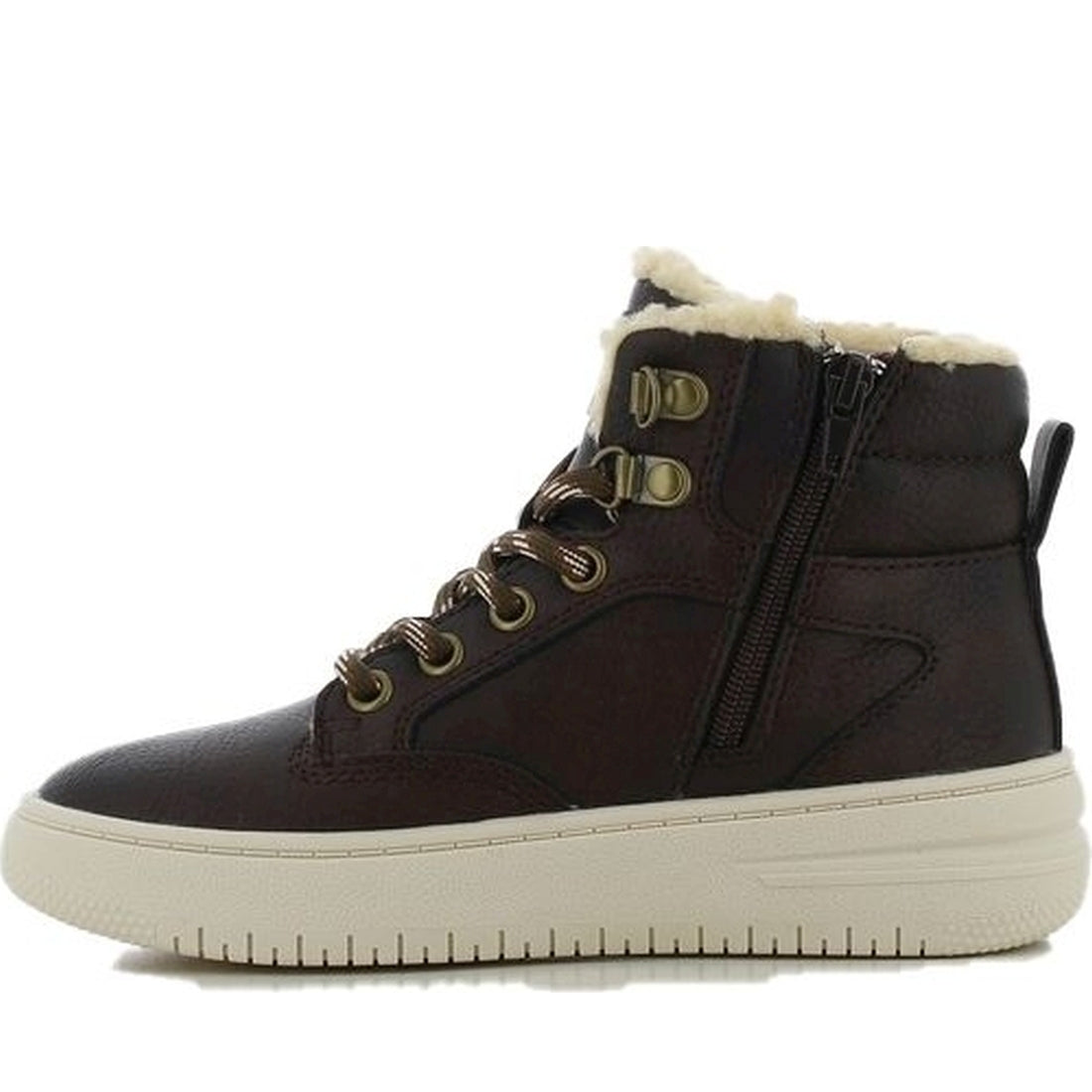 boys kids high sneakers dark brown safari