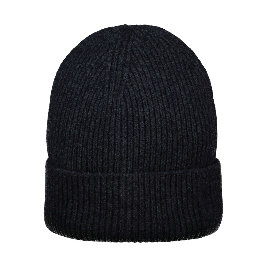 wool ribbed beanie charcoal melange