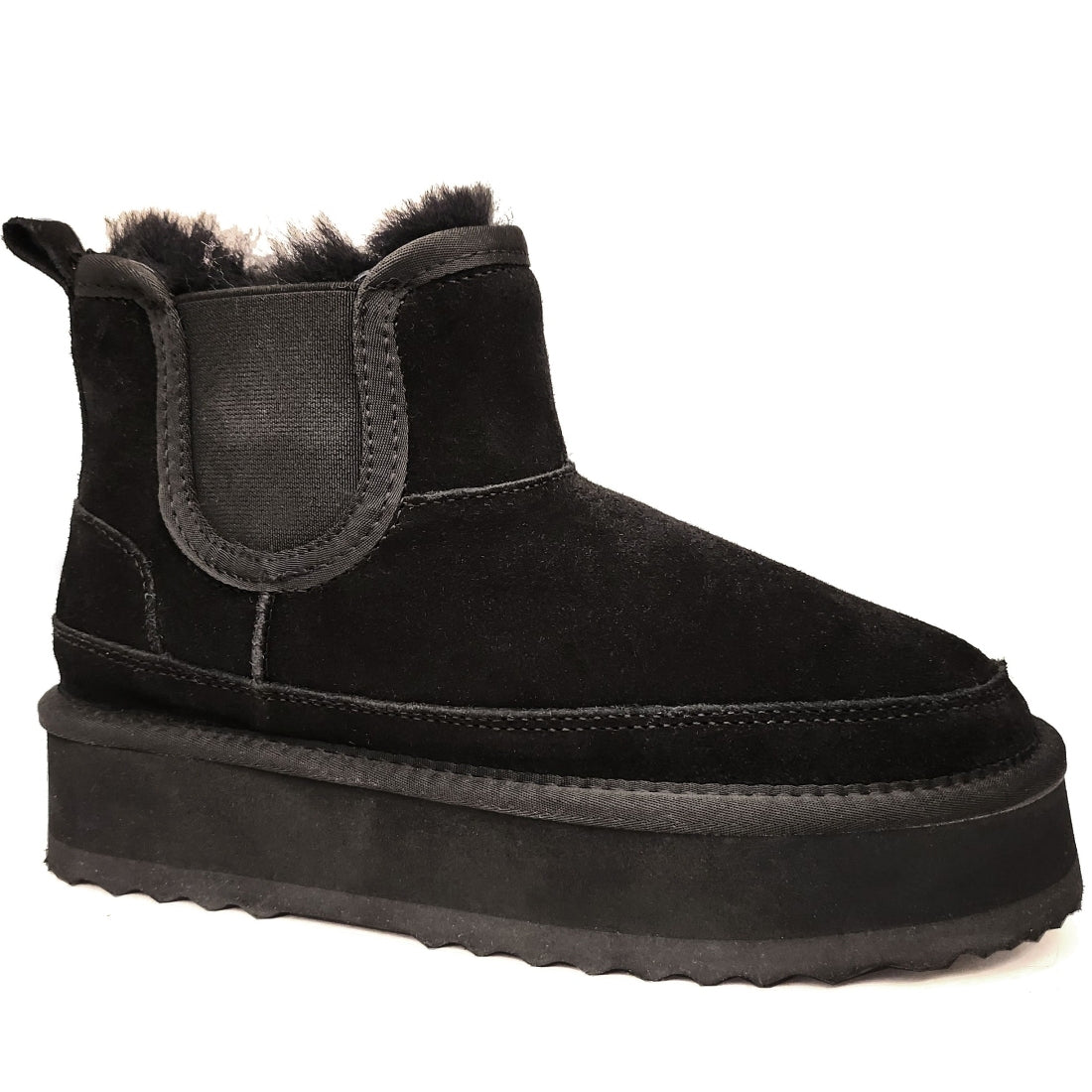 black casual closed warm boots