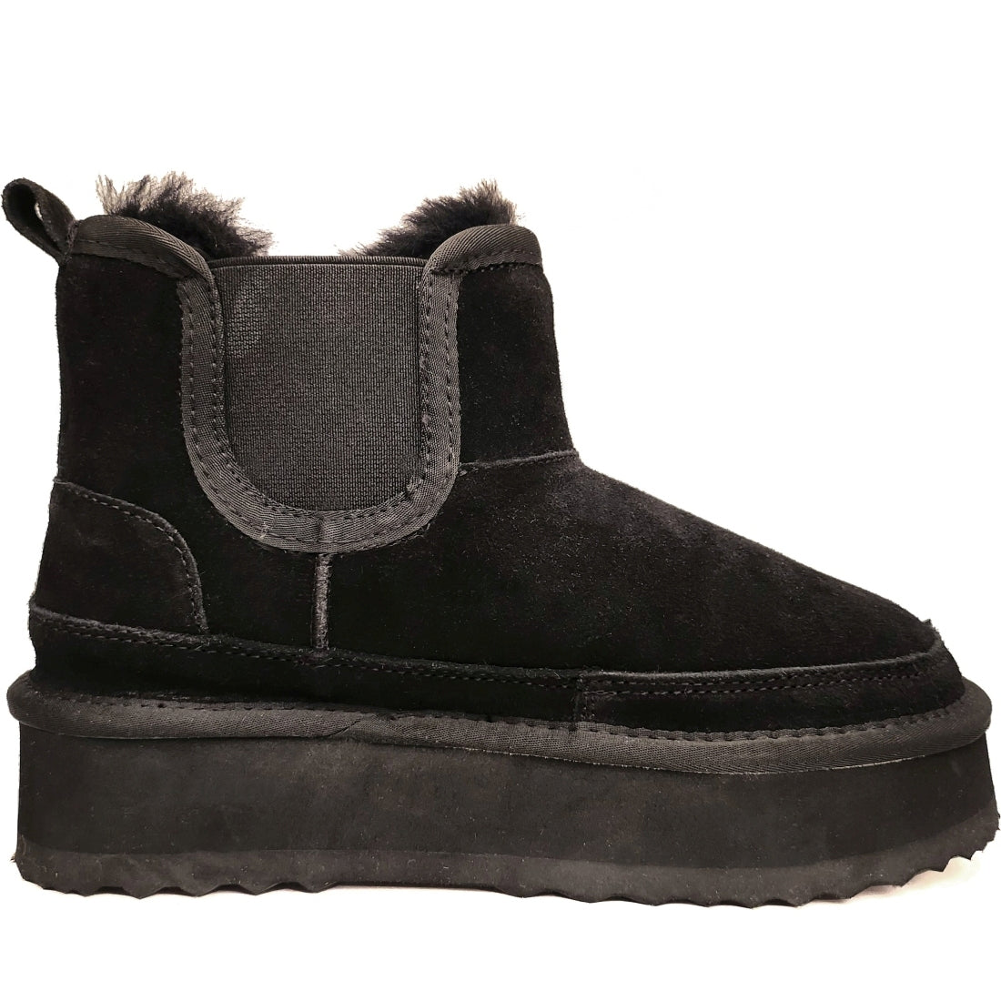 black casual closed warm boots