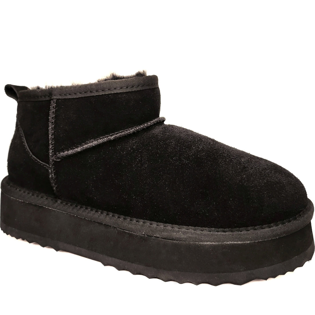 black casual closed warm boots