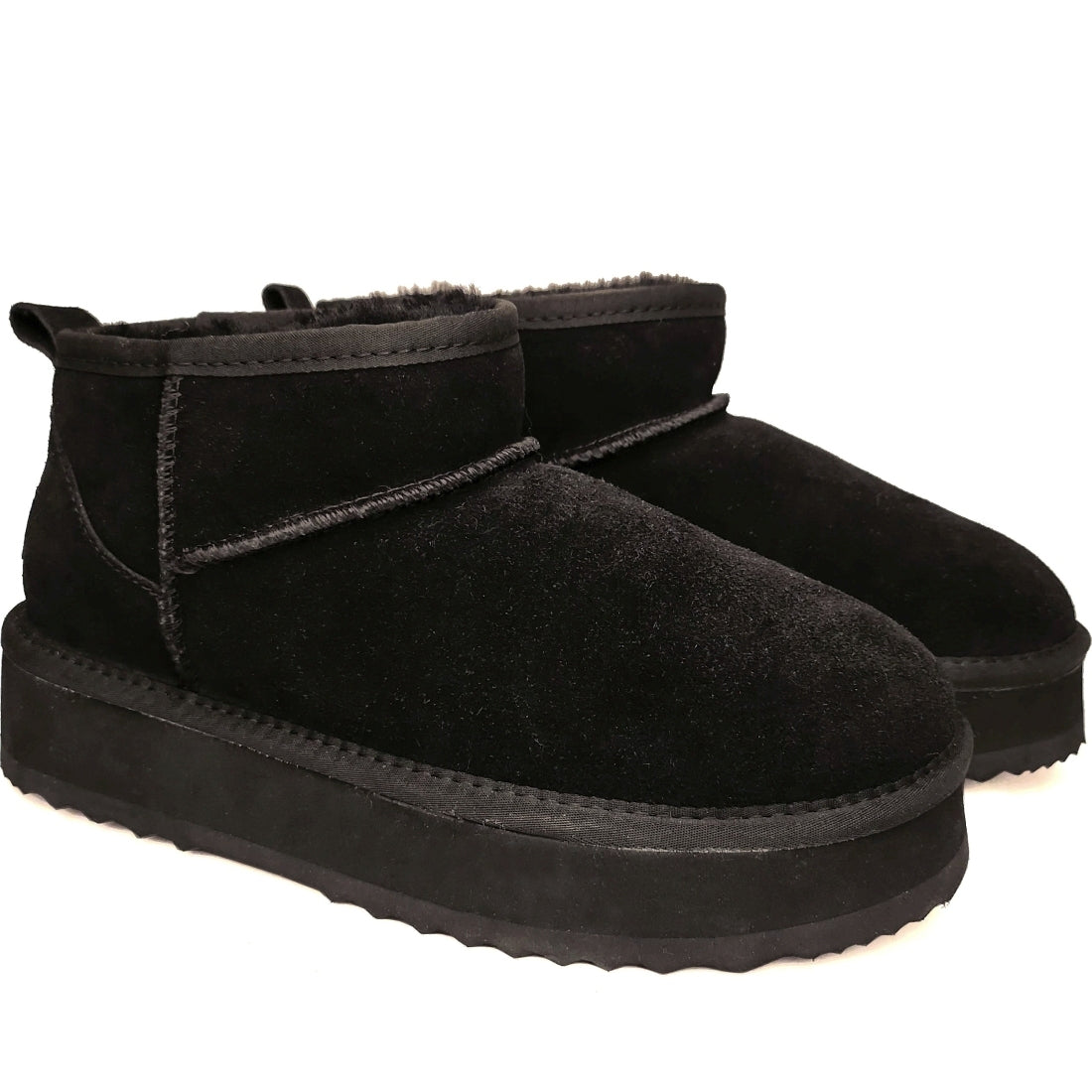 black casual closed warm boots