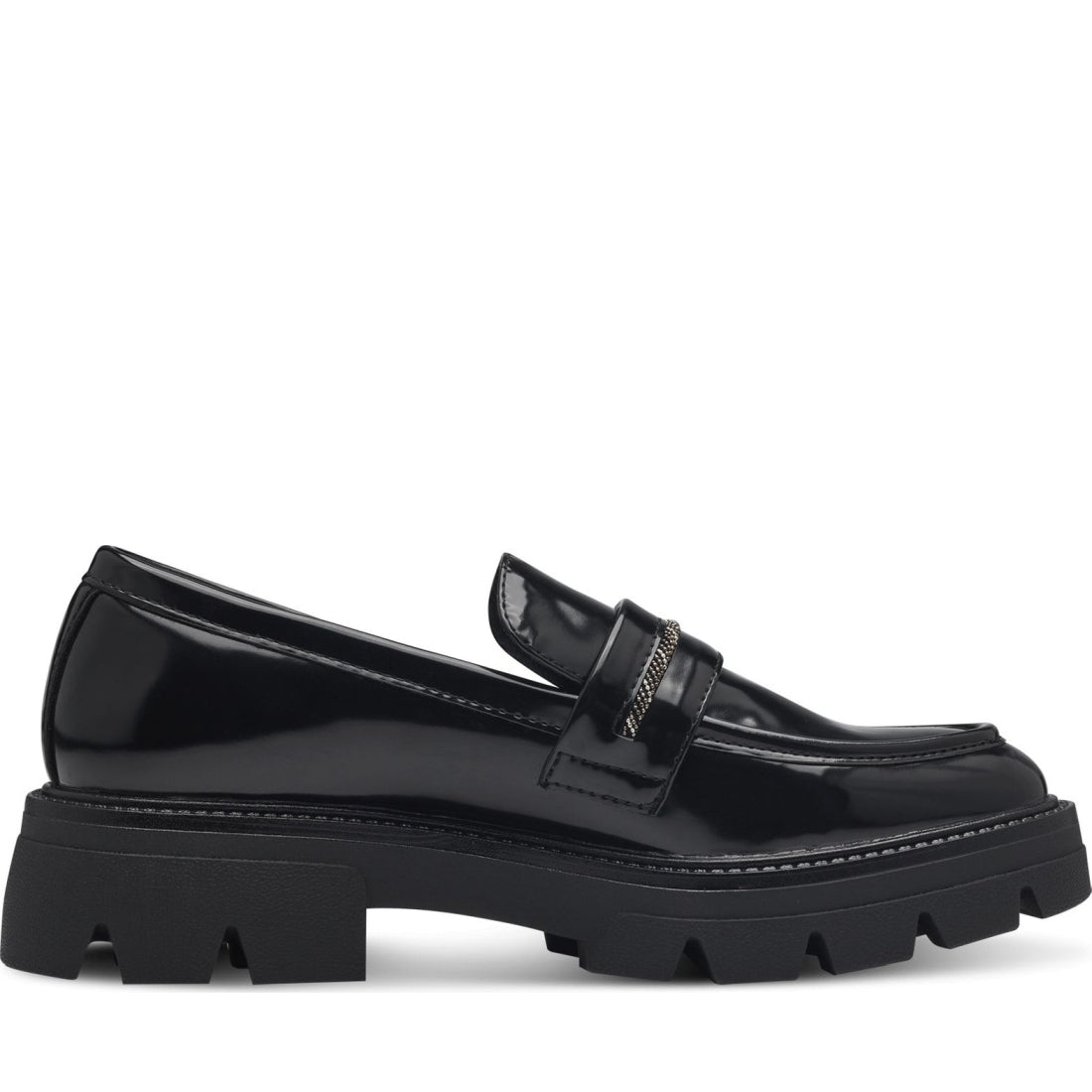 black elegant closed loafers