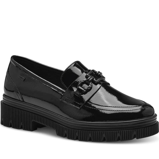 black patent elegant closed loafers