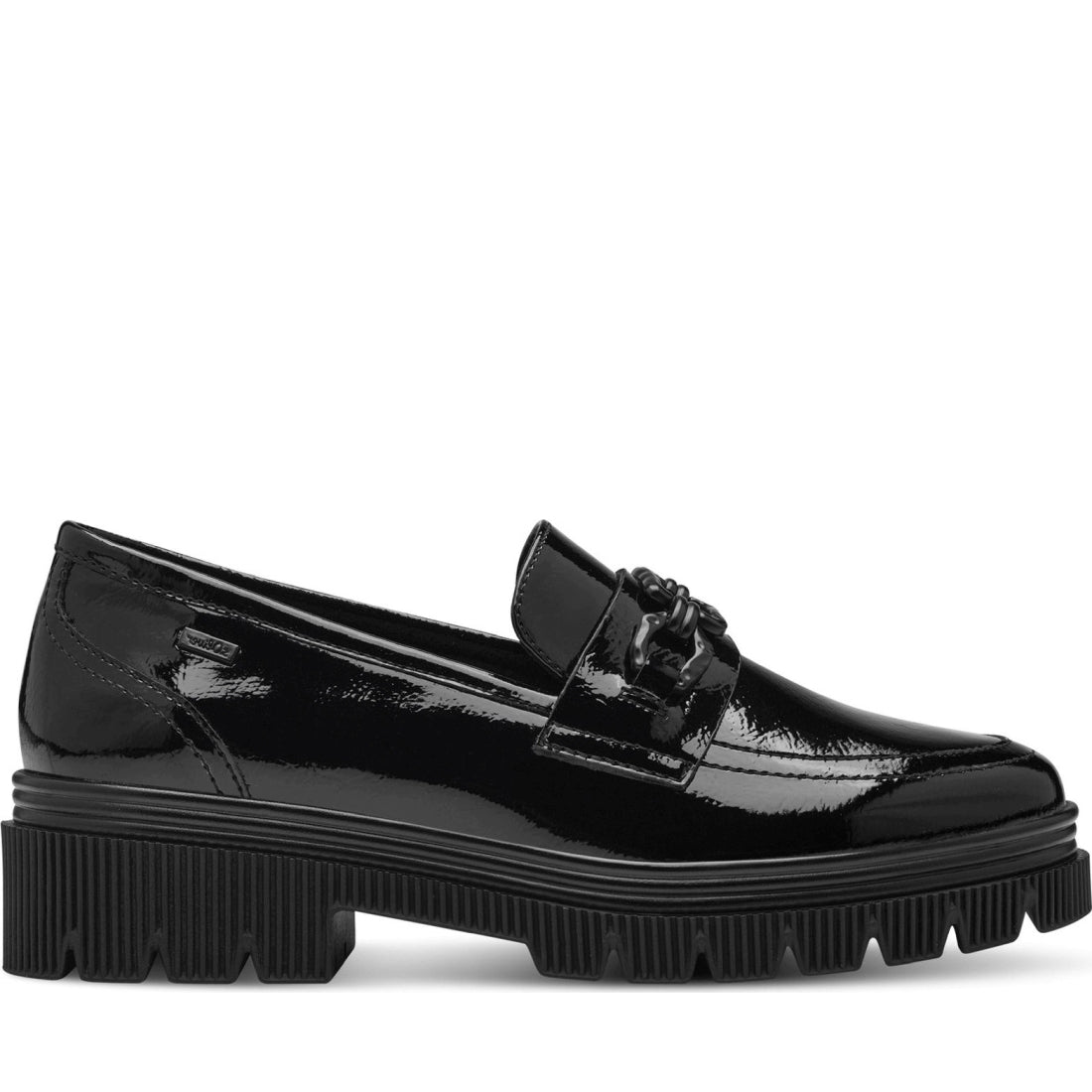 black patent elegant closed loafers