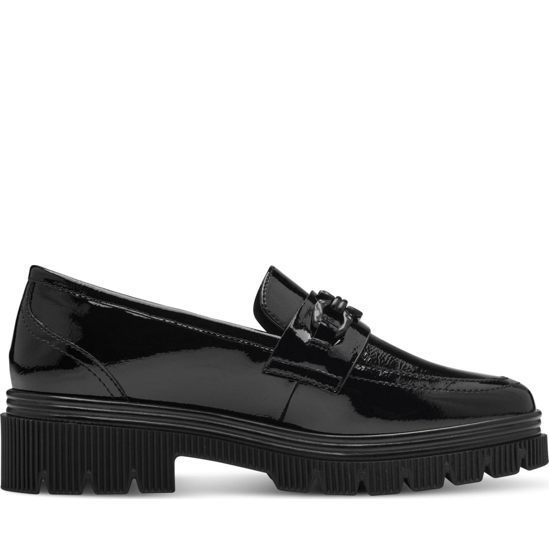 black patent elegant closed loafers