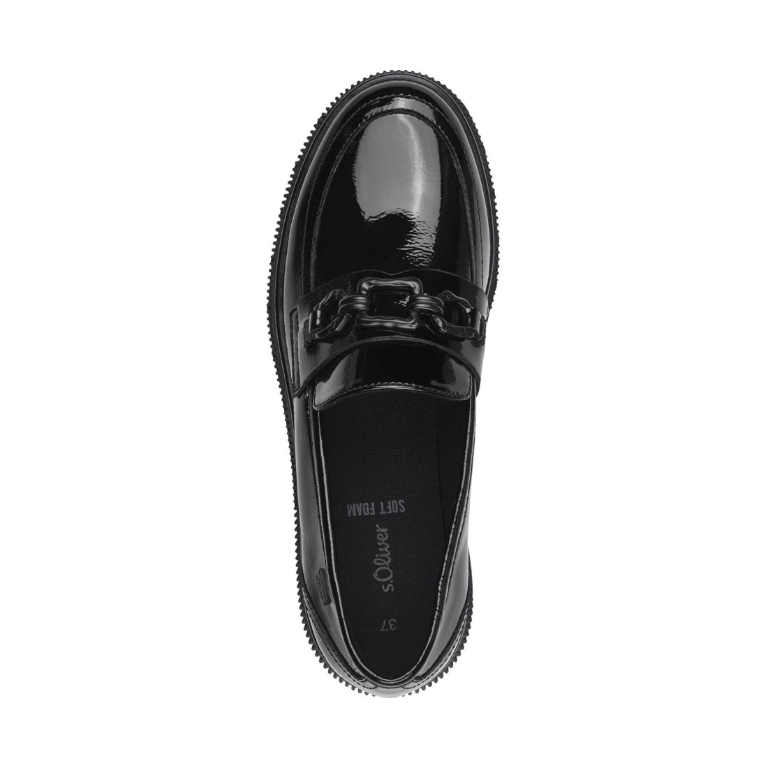 black patent elegant closed loafers