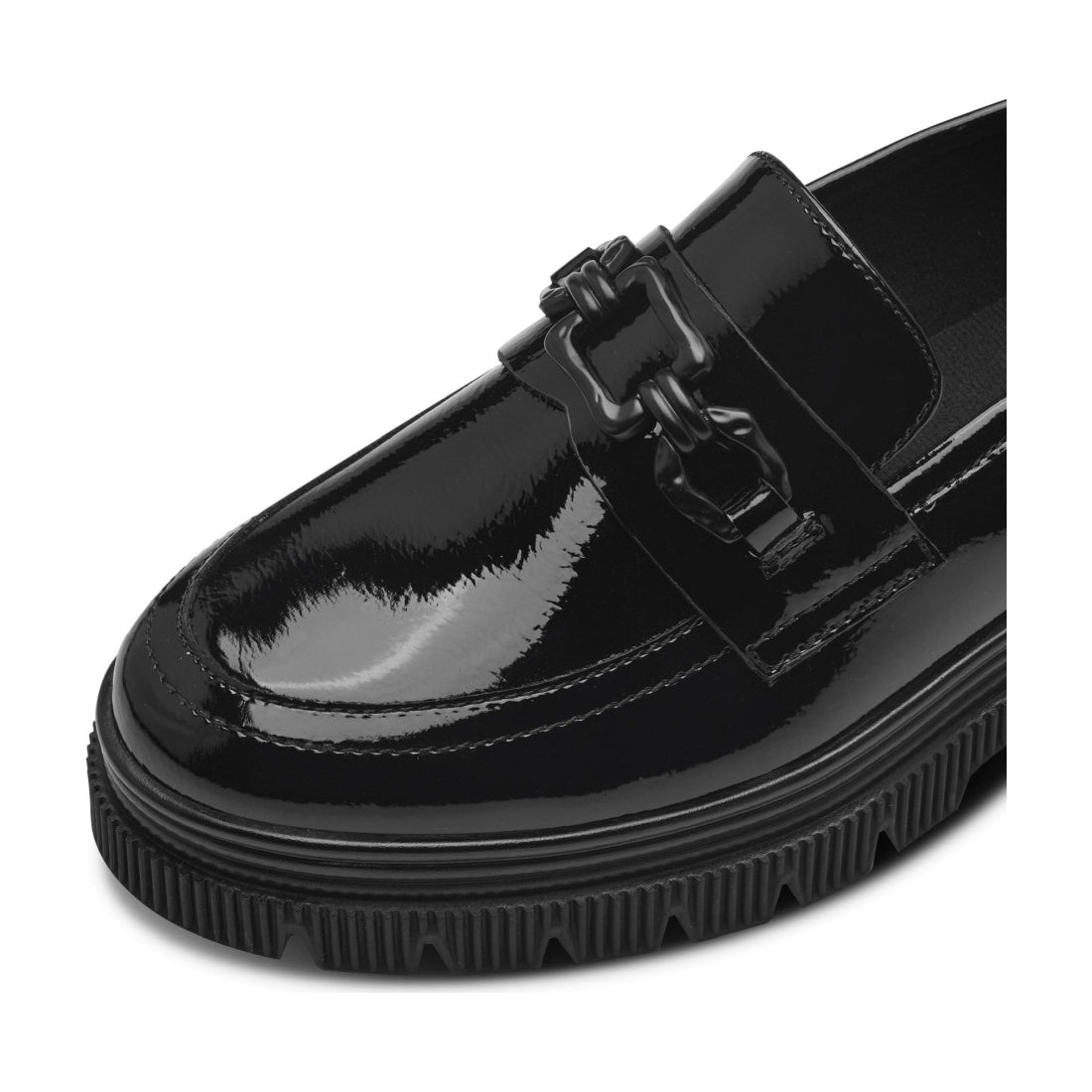 black patent elegant closed loafers