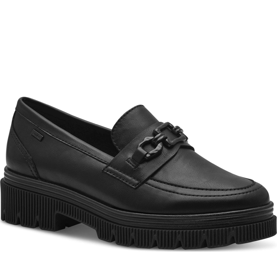 black nappa elegant closed loafers