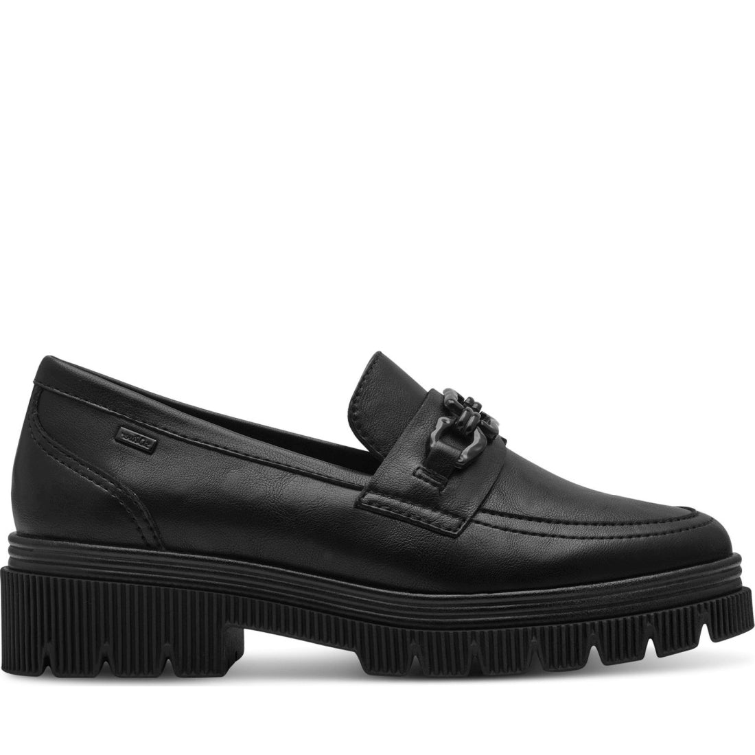 black nappa elegant closed loafers