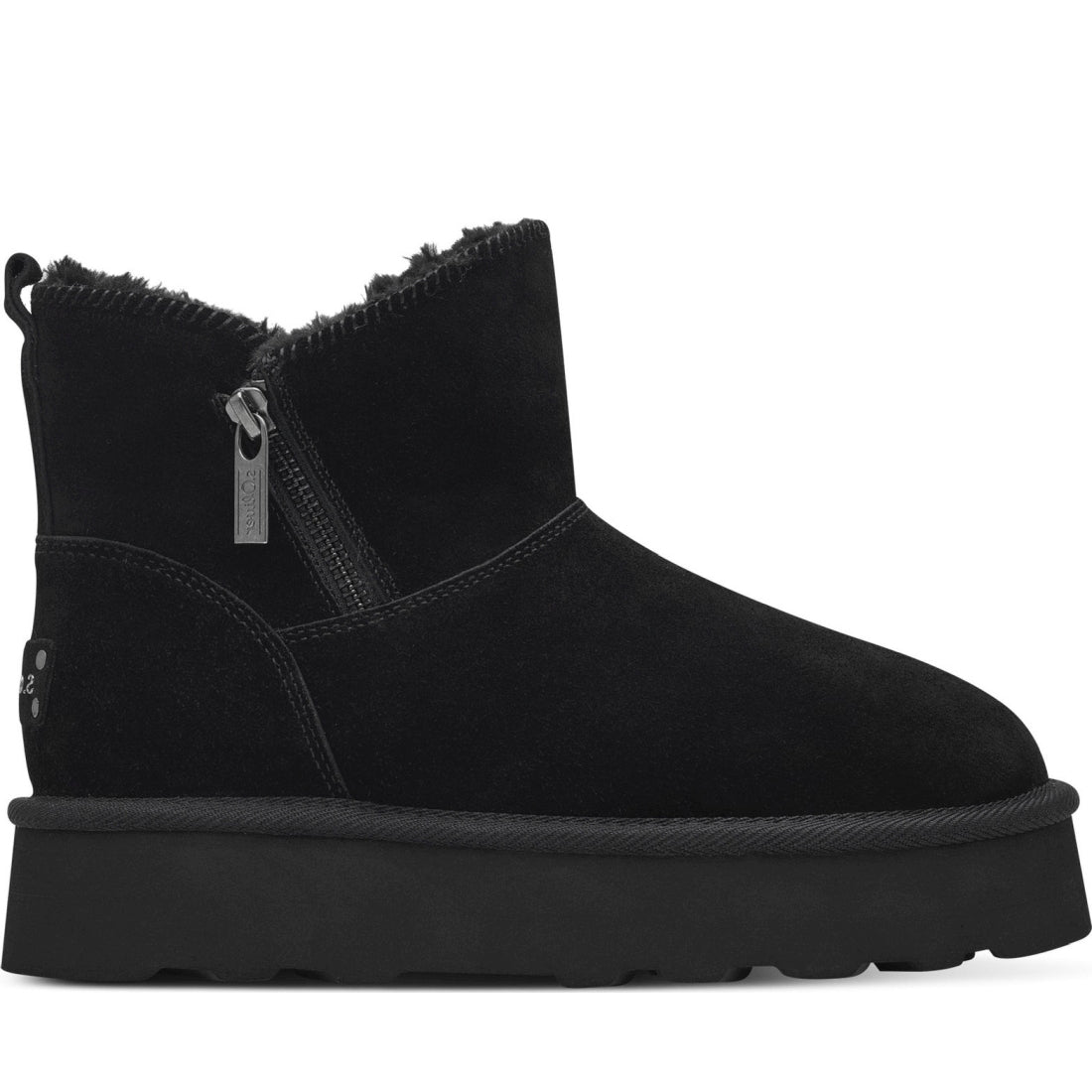 black casual closed booties