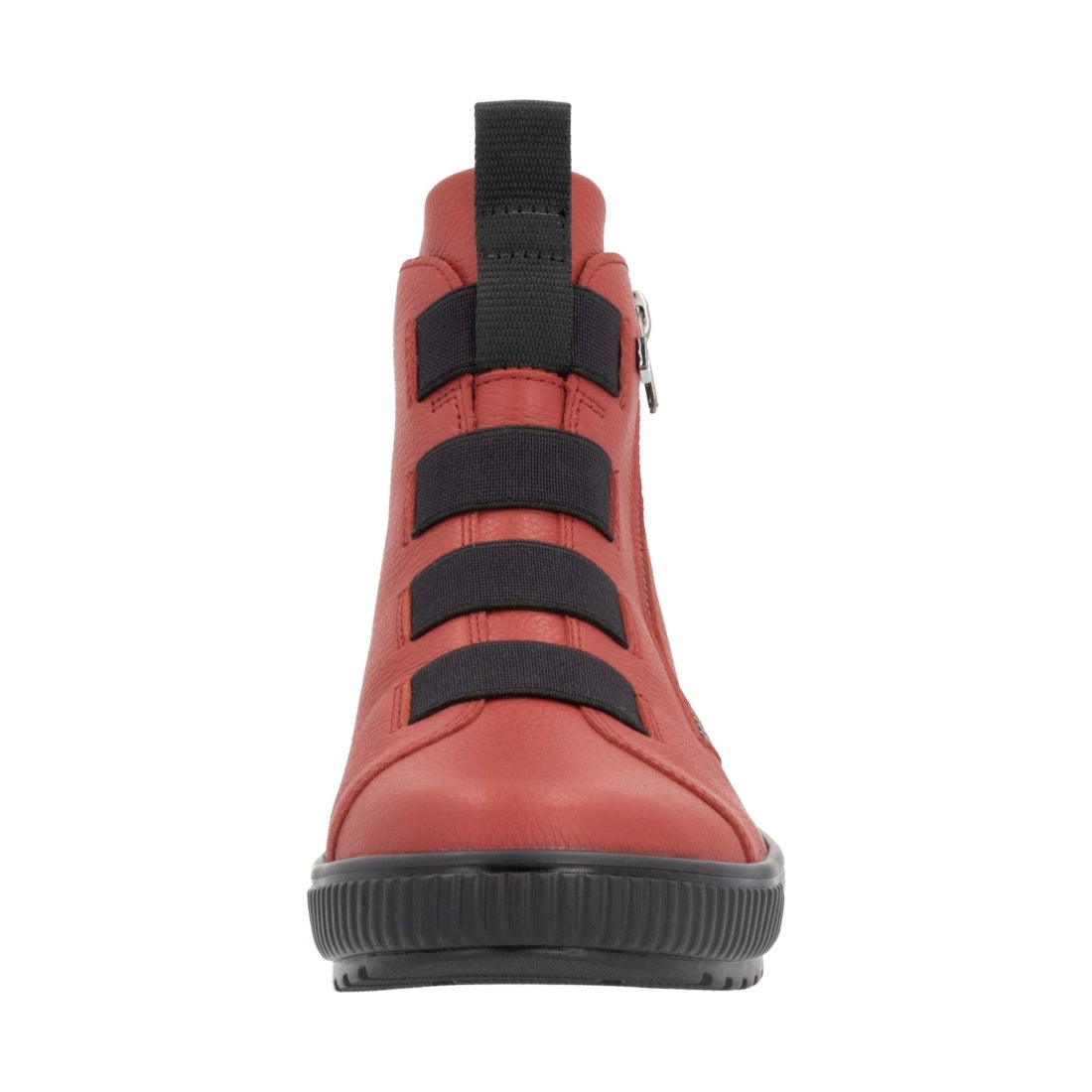 red combination casual closed ladies mid height boots