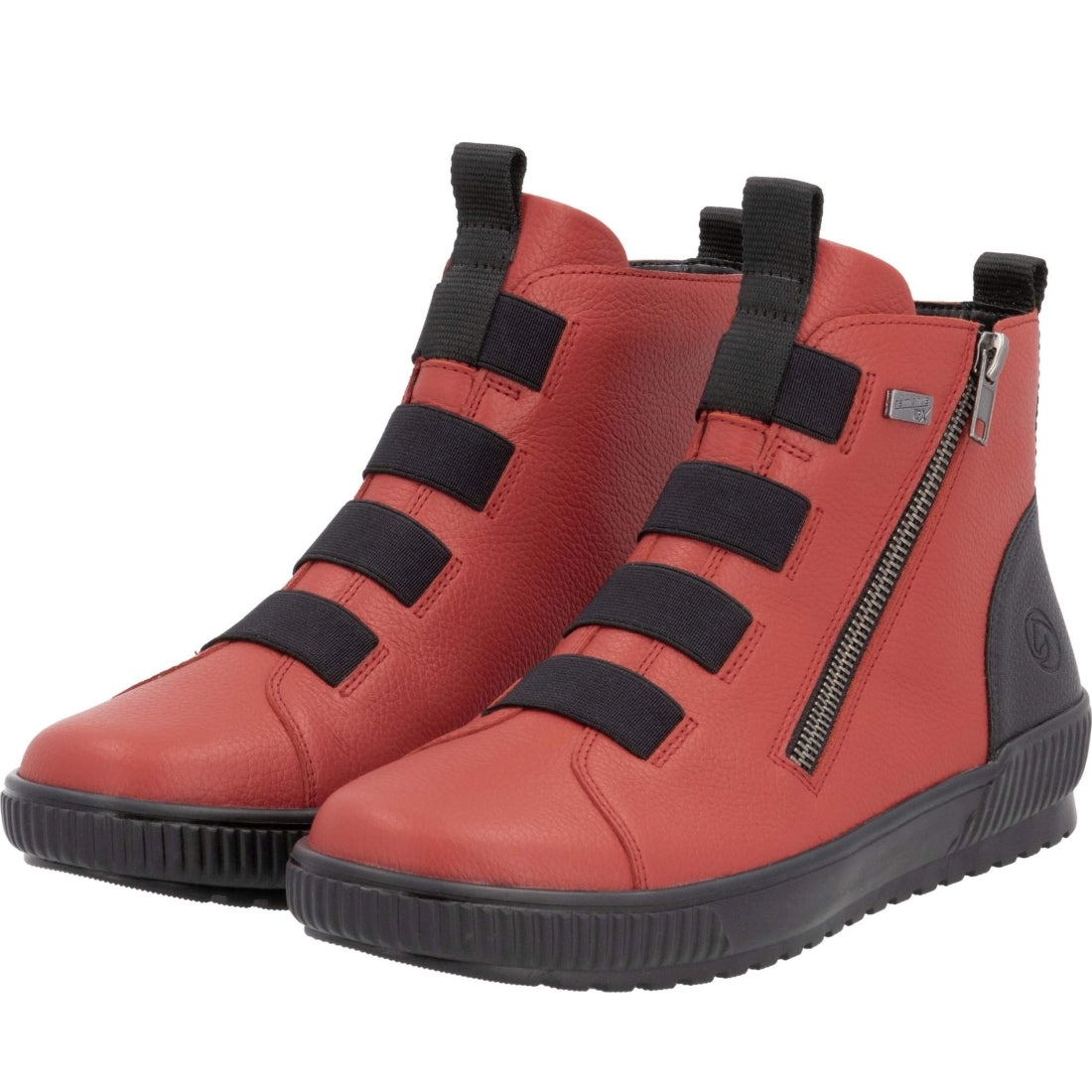 red combination casual closed ladies mid height boots