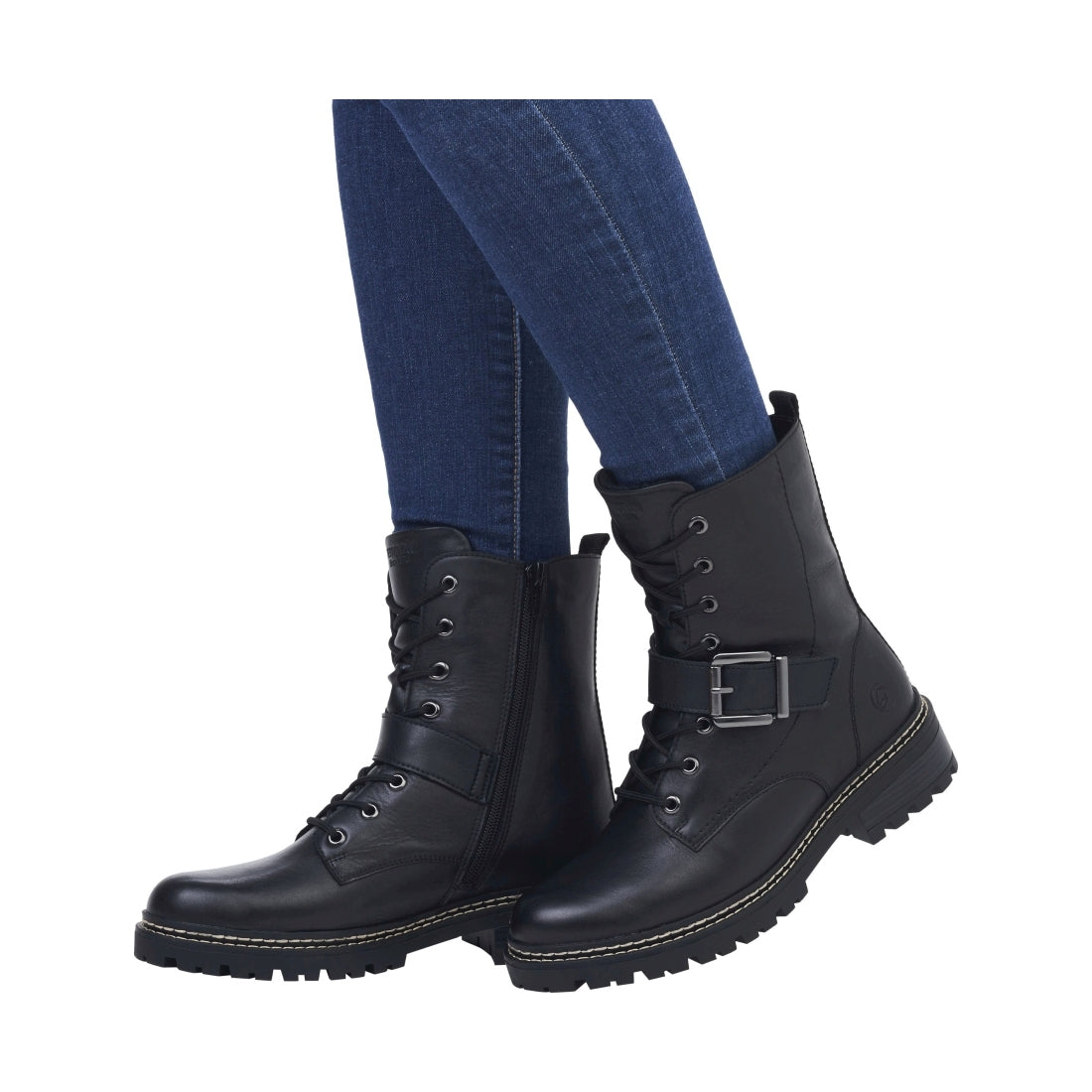 black casual closed ladies mid height boots