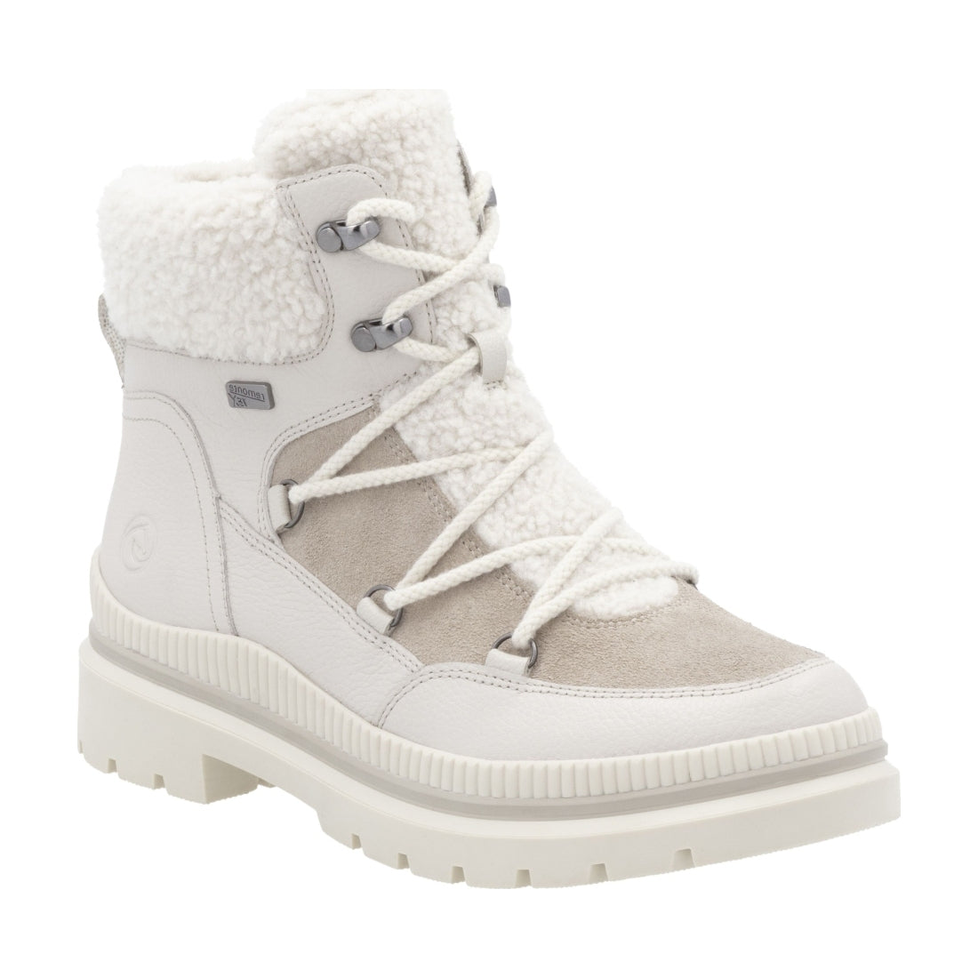 white combination casual closed ladies mid height boots