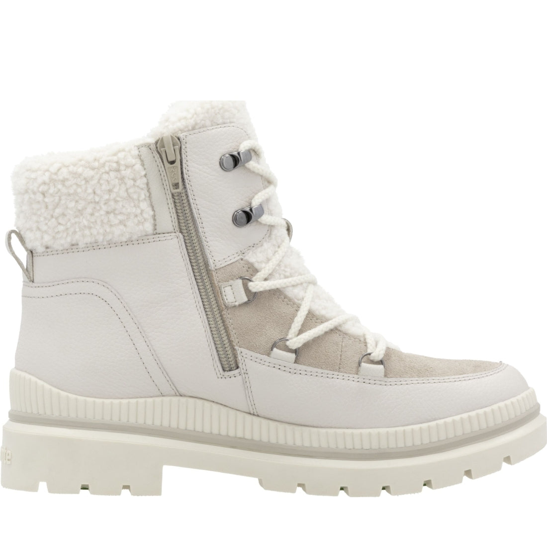 white combination casual closed ladies mid height boots