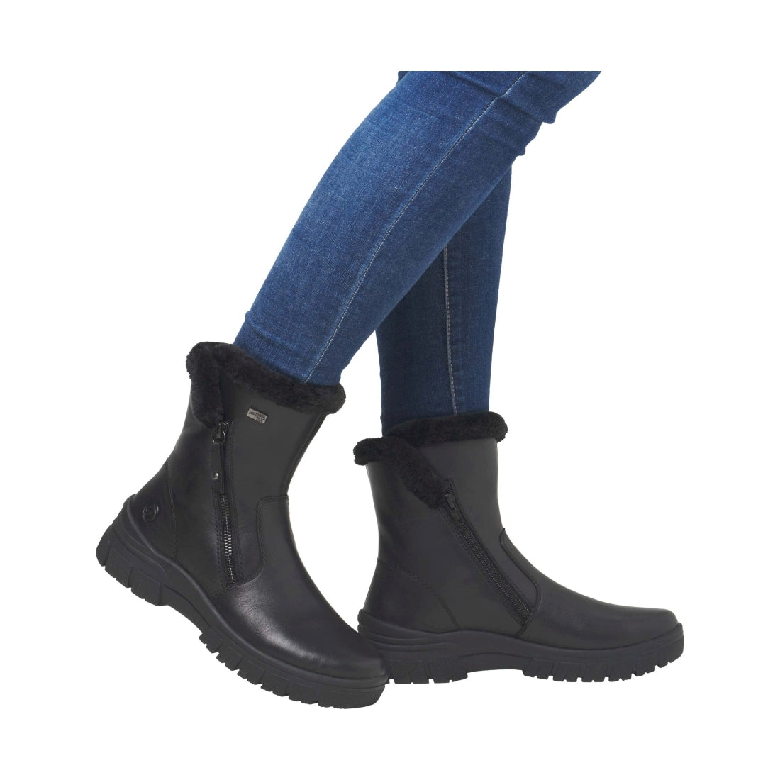 black casual closed ladies mid height boots