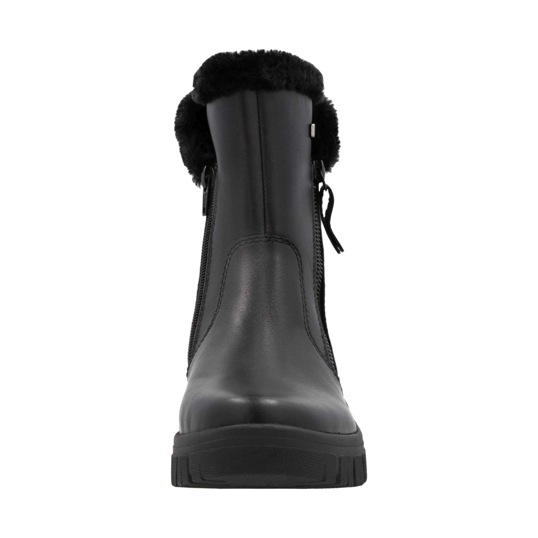 black casual closed ladies mid height boots