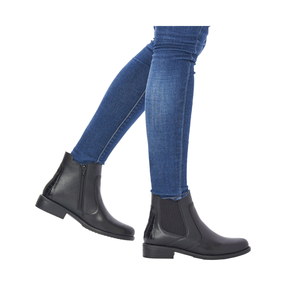 black casual closed ladies mid height boots