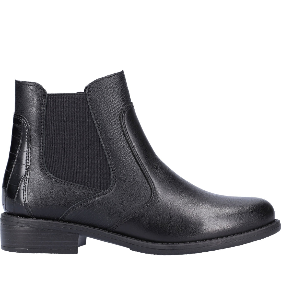 black casual closed ladies mid height boots