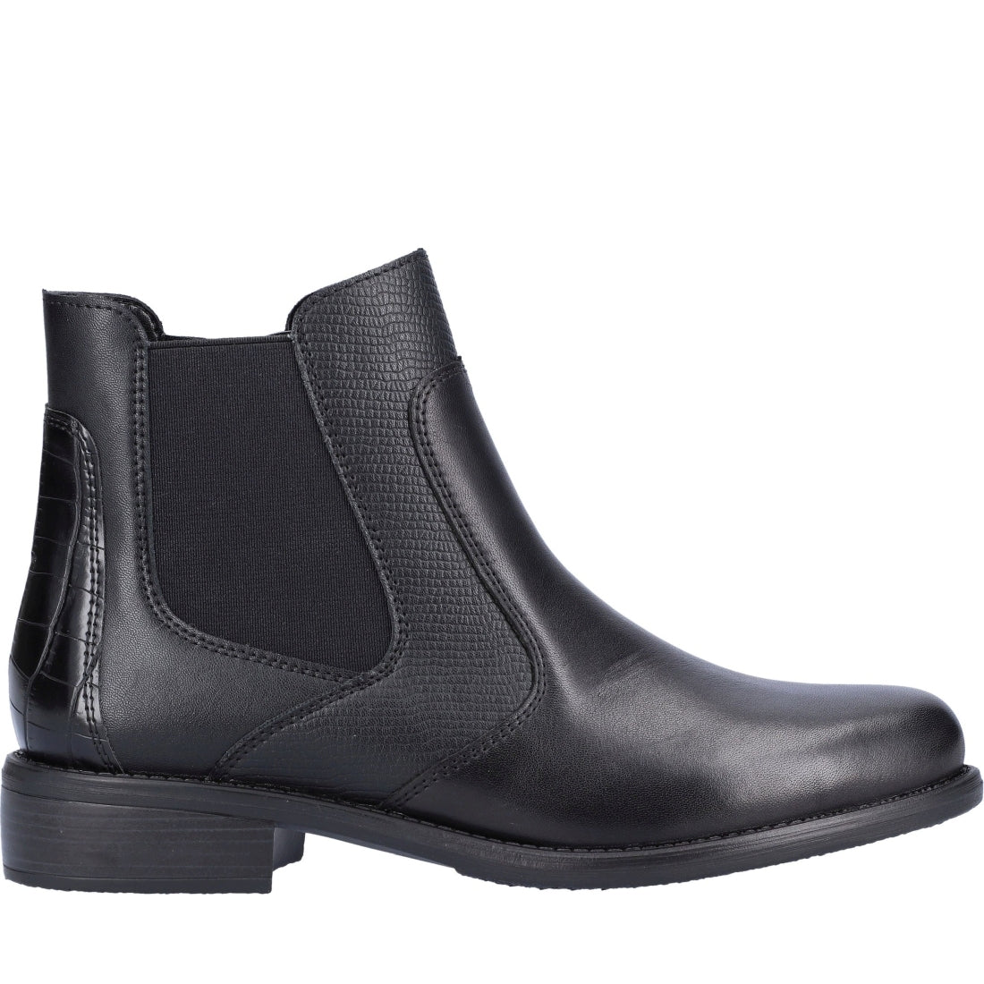 black casual closed ladies mid height boots