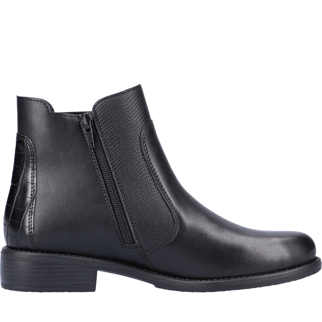 black casual closed ladies mid height boots