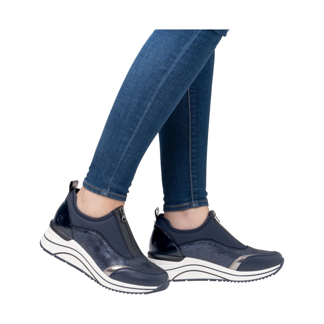 blue combination casual closed ladies shoes