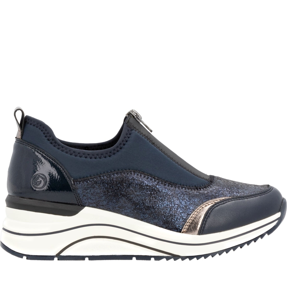 blue combination casual closed ladies shoes