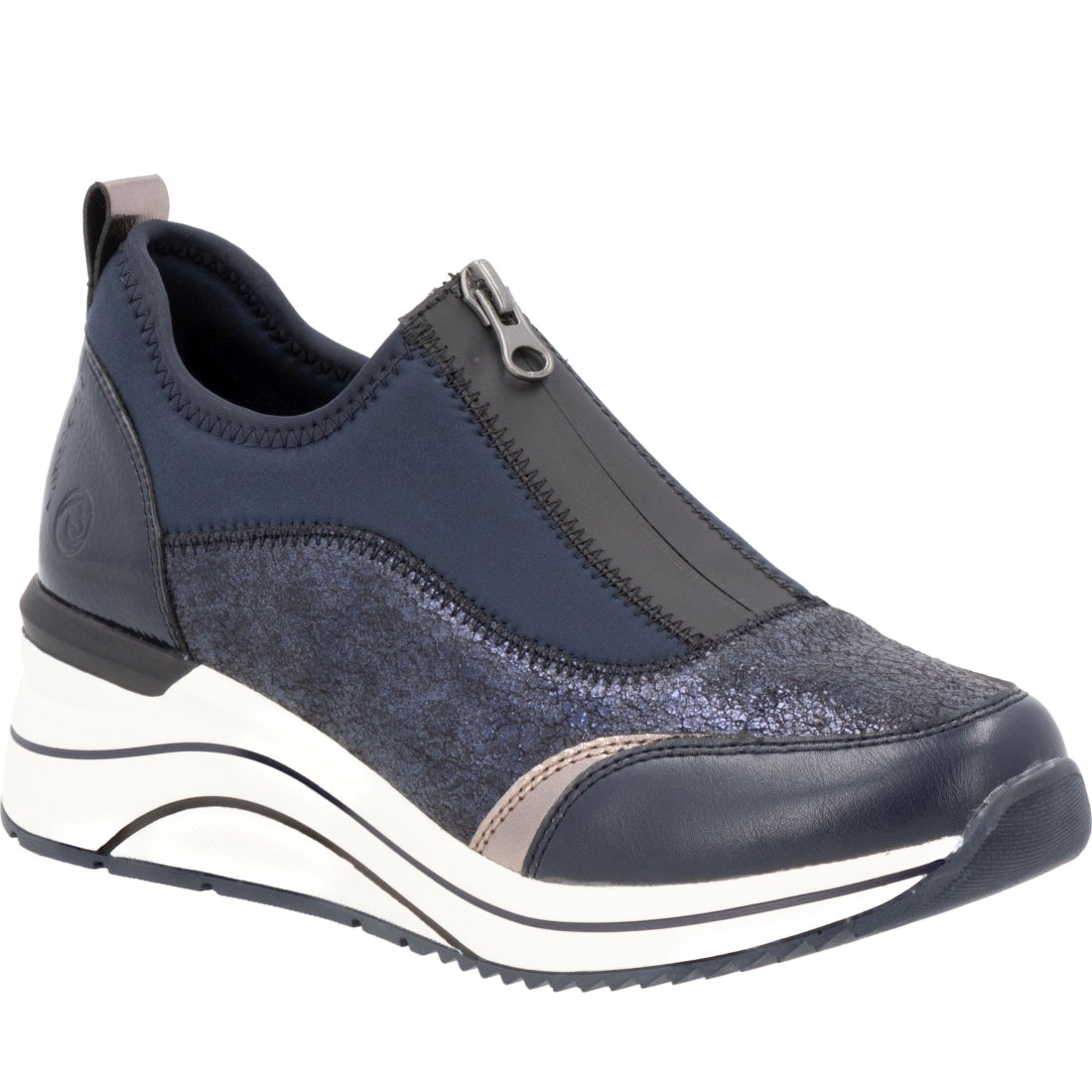 blue combination casual closed ladies shoes