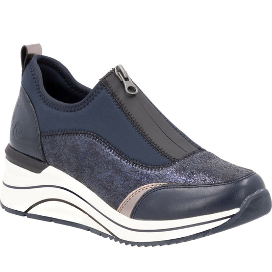 blue combination casual closed ladies shoes