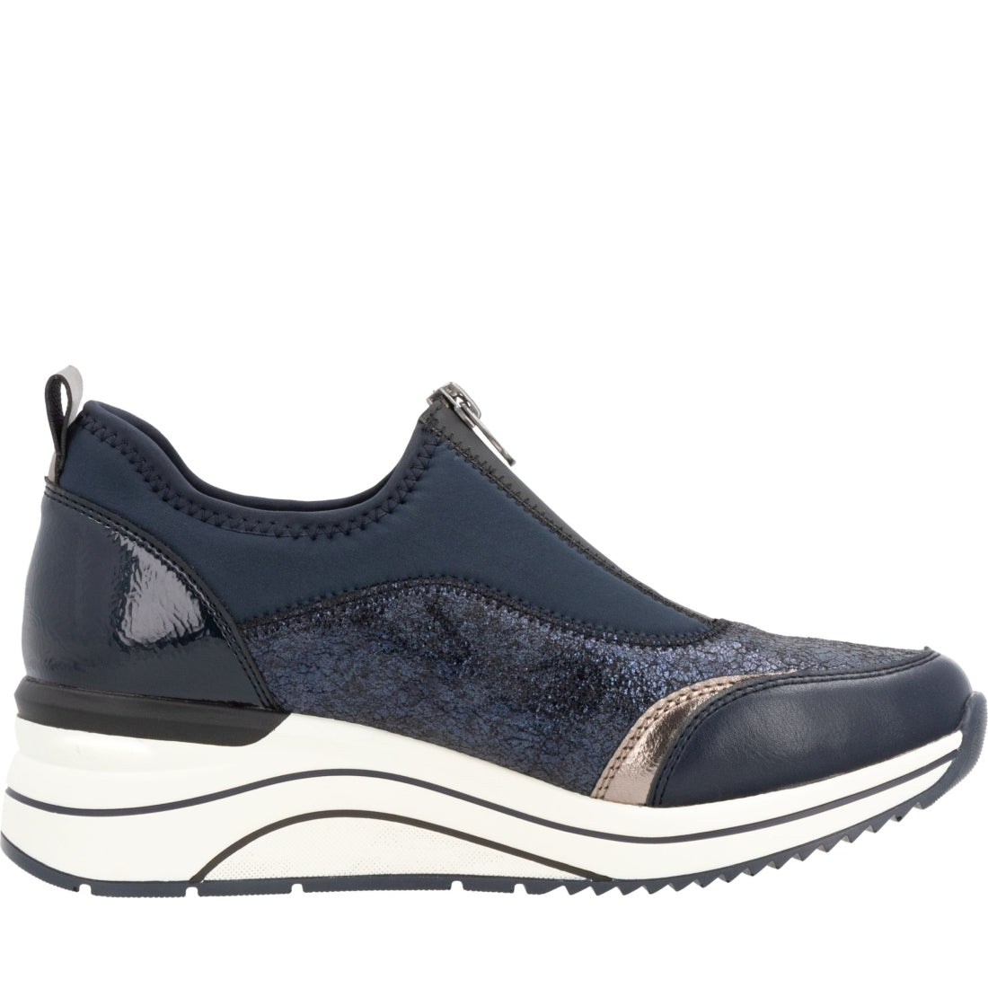blue combination casual closed ladies shoes