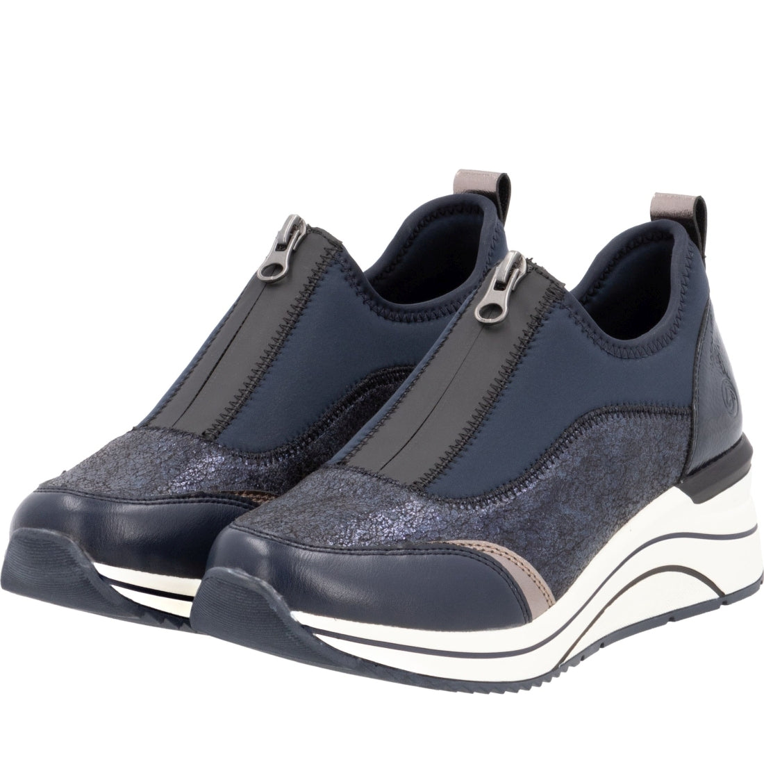 blue combination casual closed ladies shoes