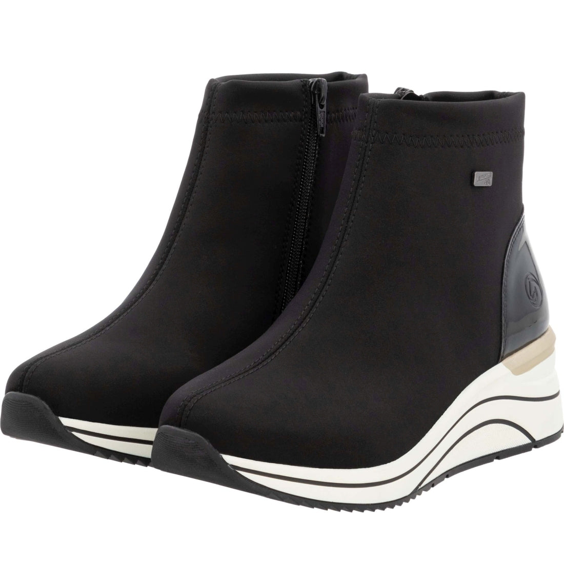 black casual closed ladies mid height boots