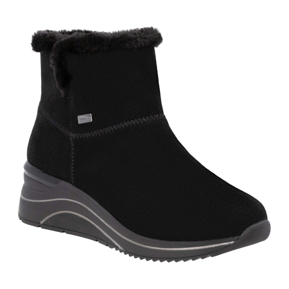 black casual closed ladies mid height boots