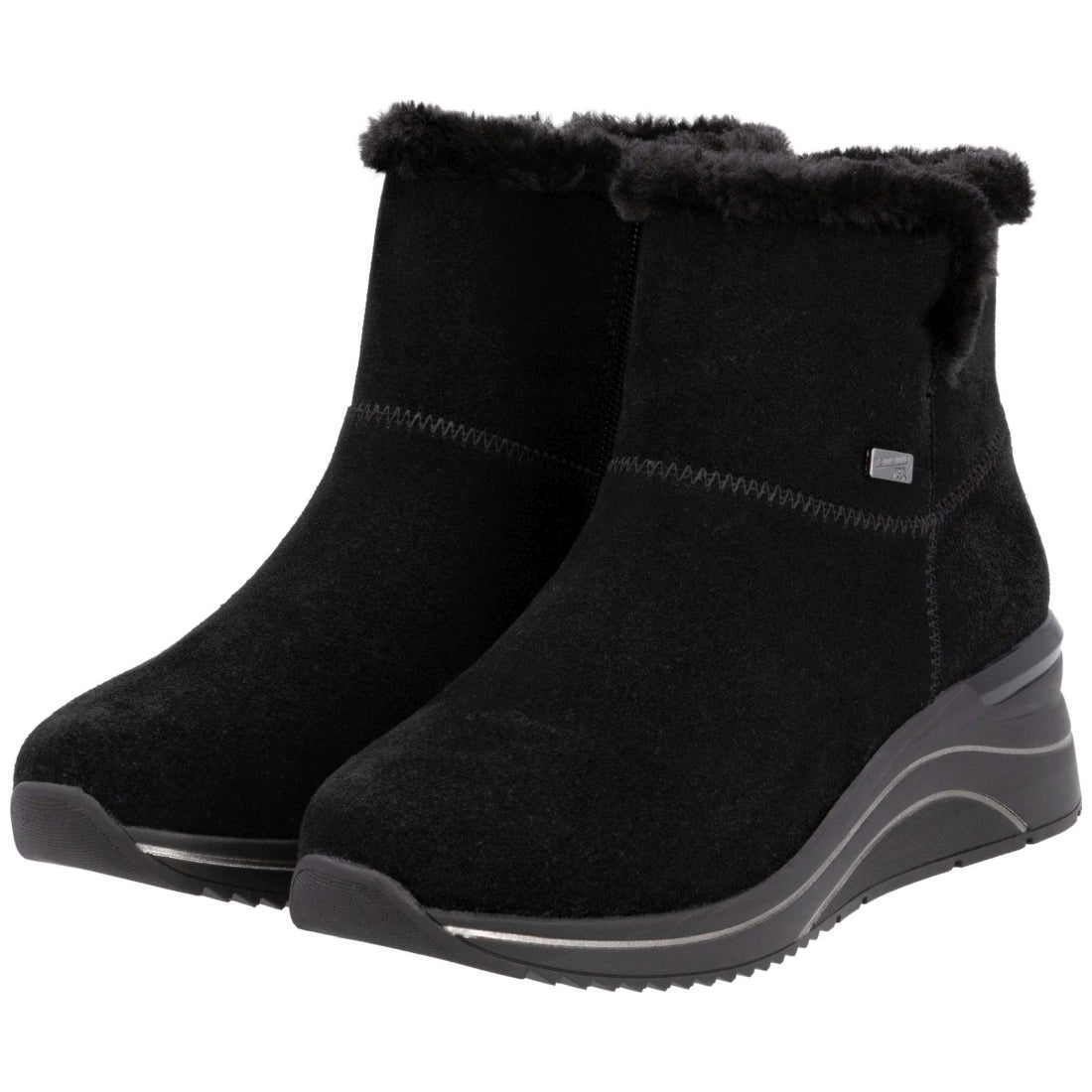 black casual closed ladies mid height boots