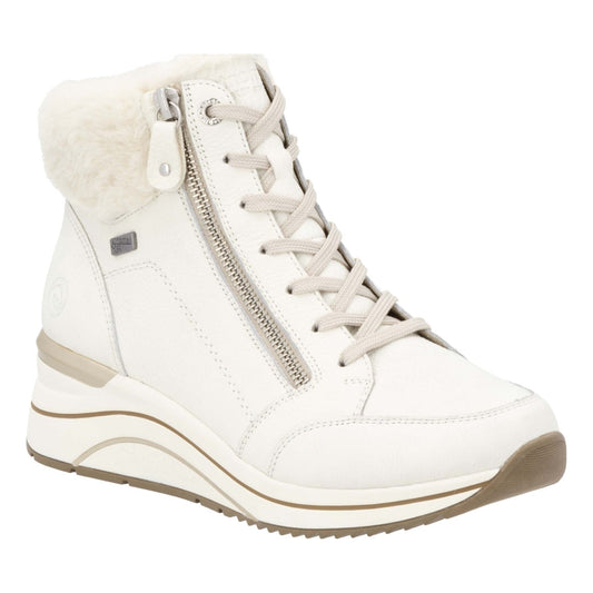 white casual closed ladies mid height boots