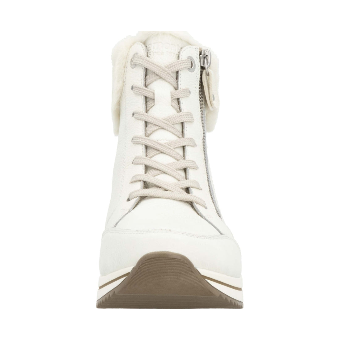 white casual closed ladies mid height boots