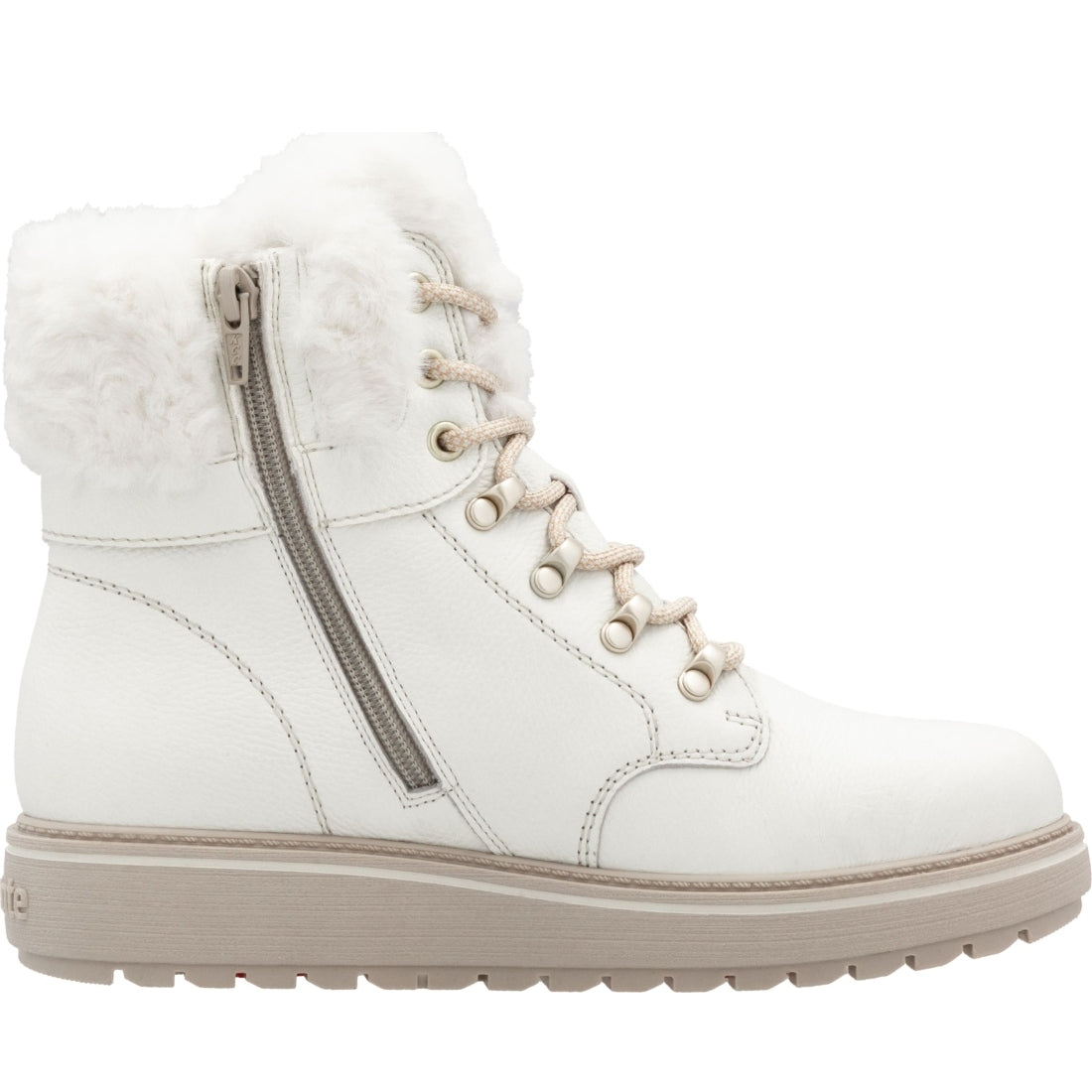 white casual closed ladies mid height boots