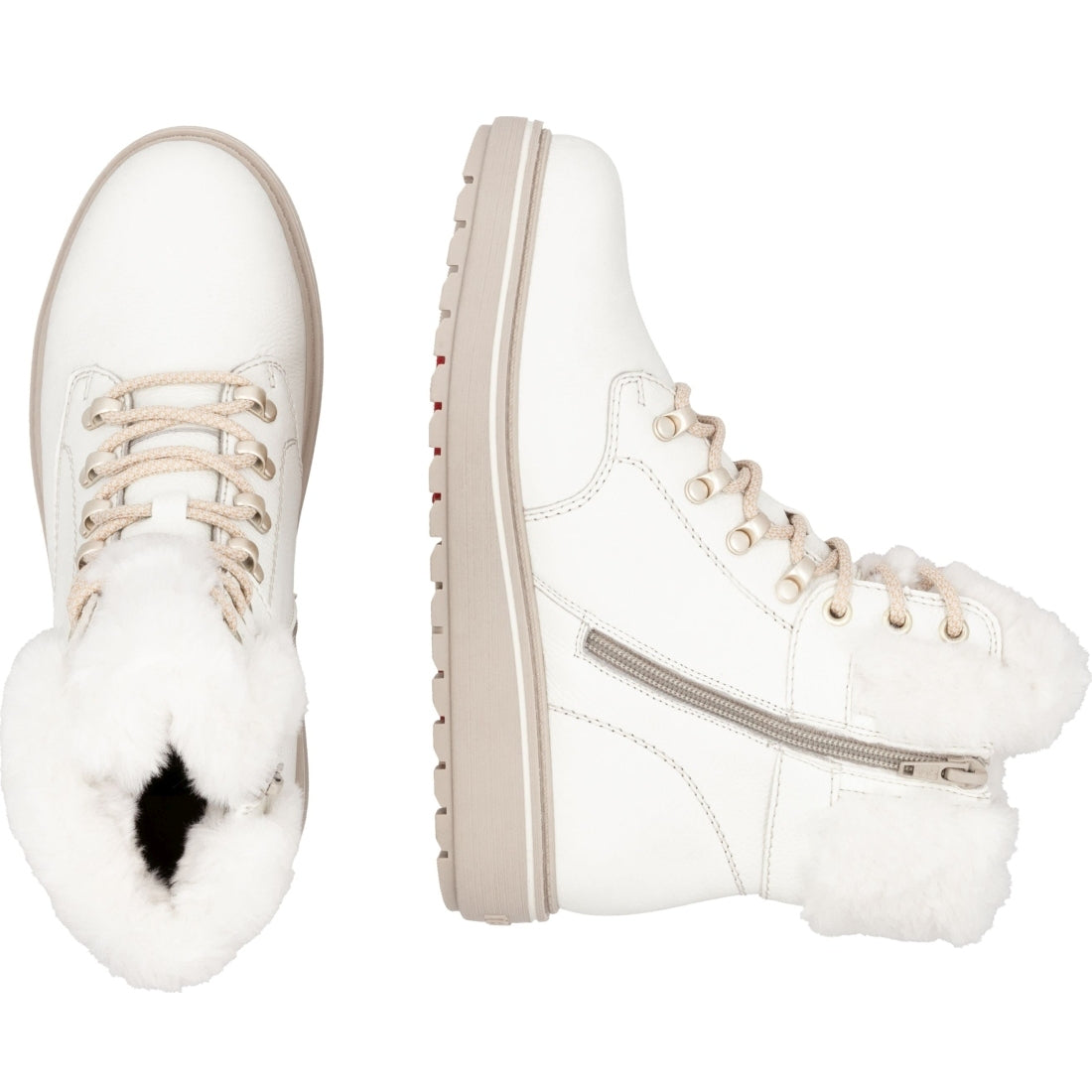 white casual closed ladies mid height boots