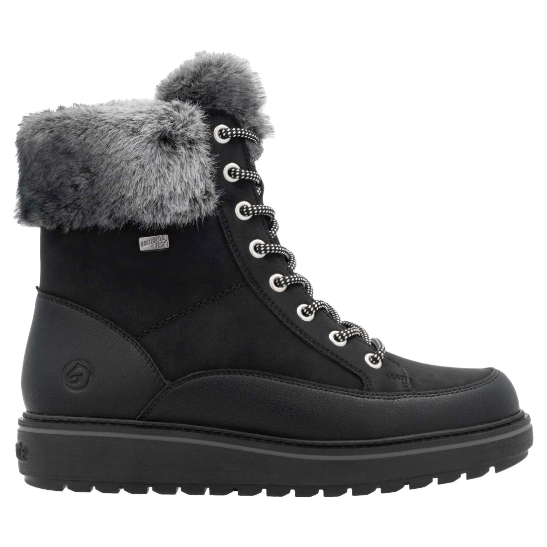 black combination casual closed ladies mid height boots