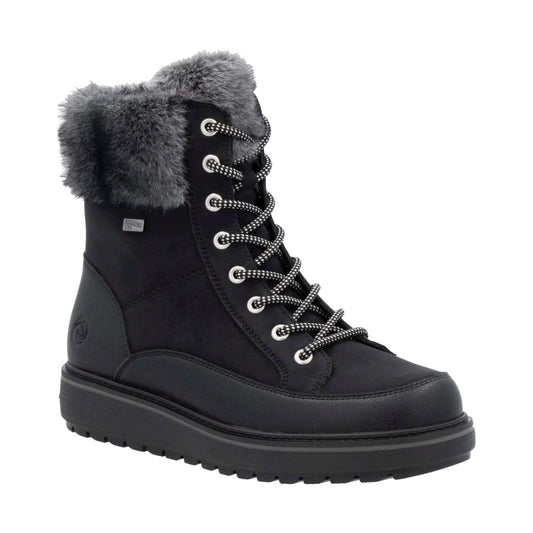 black combination casual closed ladies mid height boots