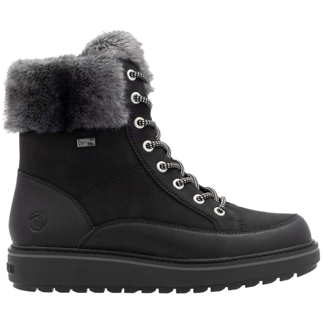 black combination casual closed ladies mid height boots