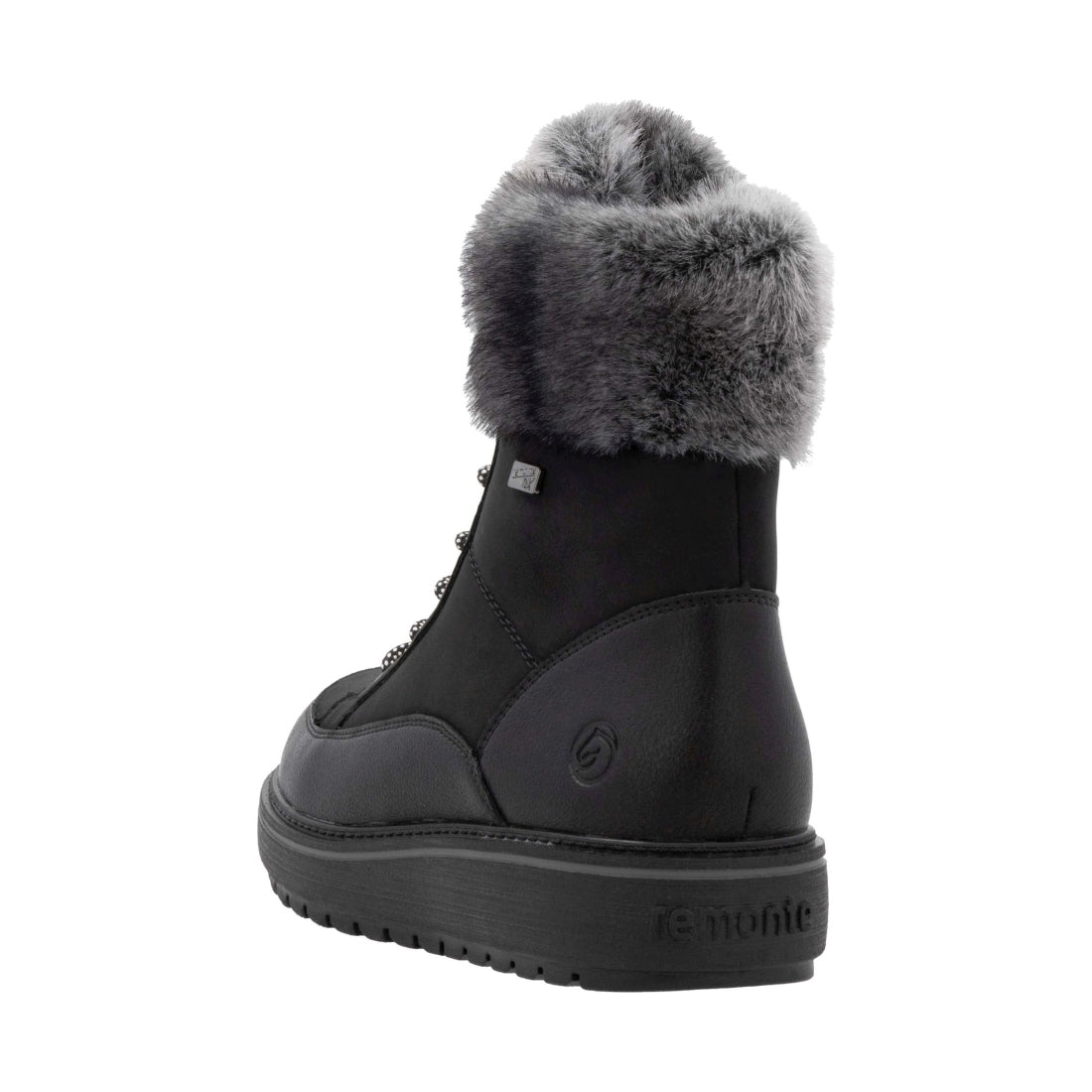 black combination casual closed ladies mid height boots