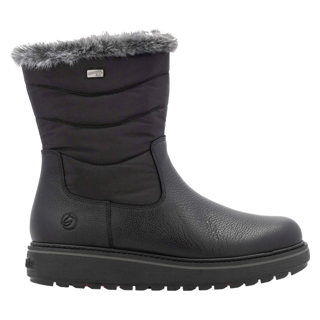 black combination casual closed ladies mid height boots