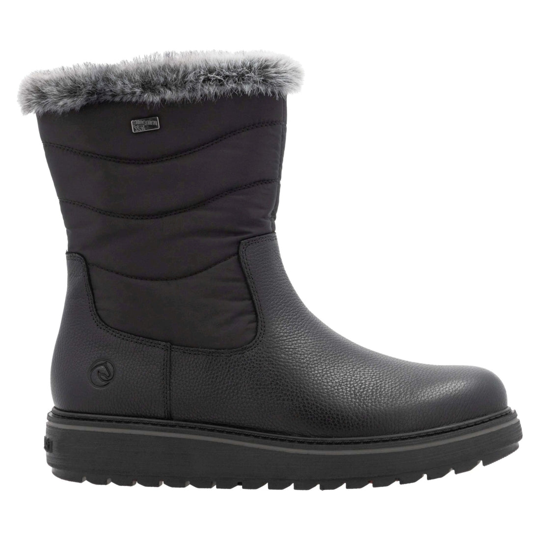 black combination casual closed ladies mid height boots