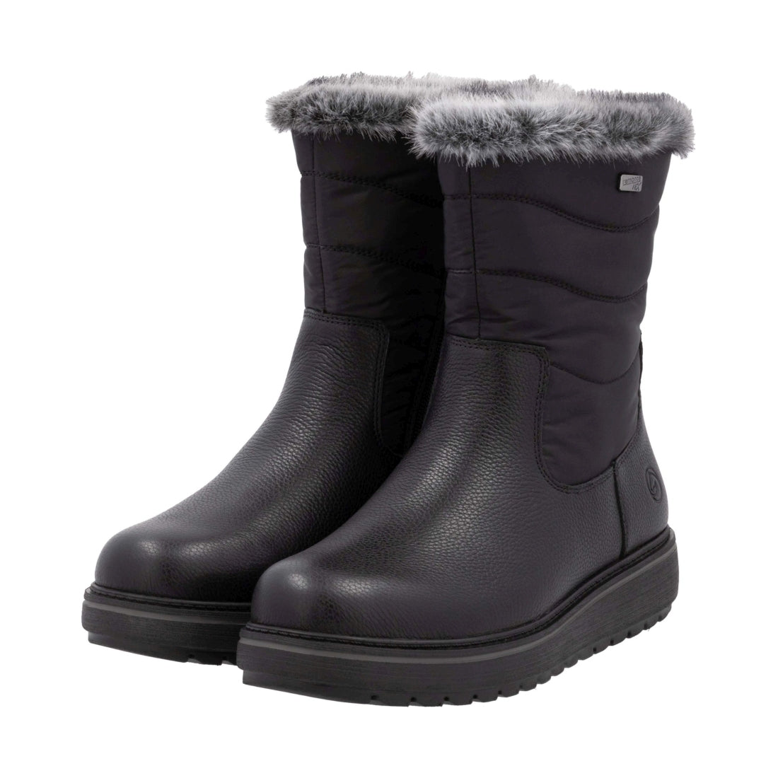 black combination casual closed ladies mid height boots