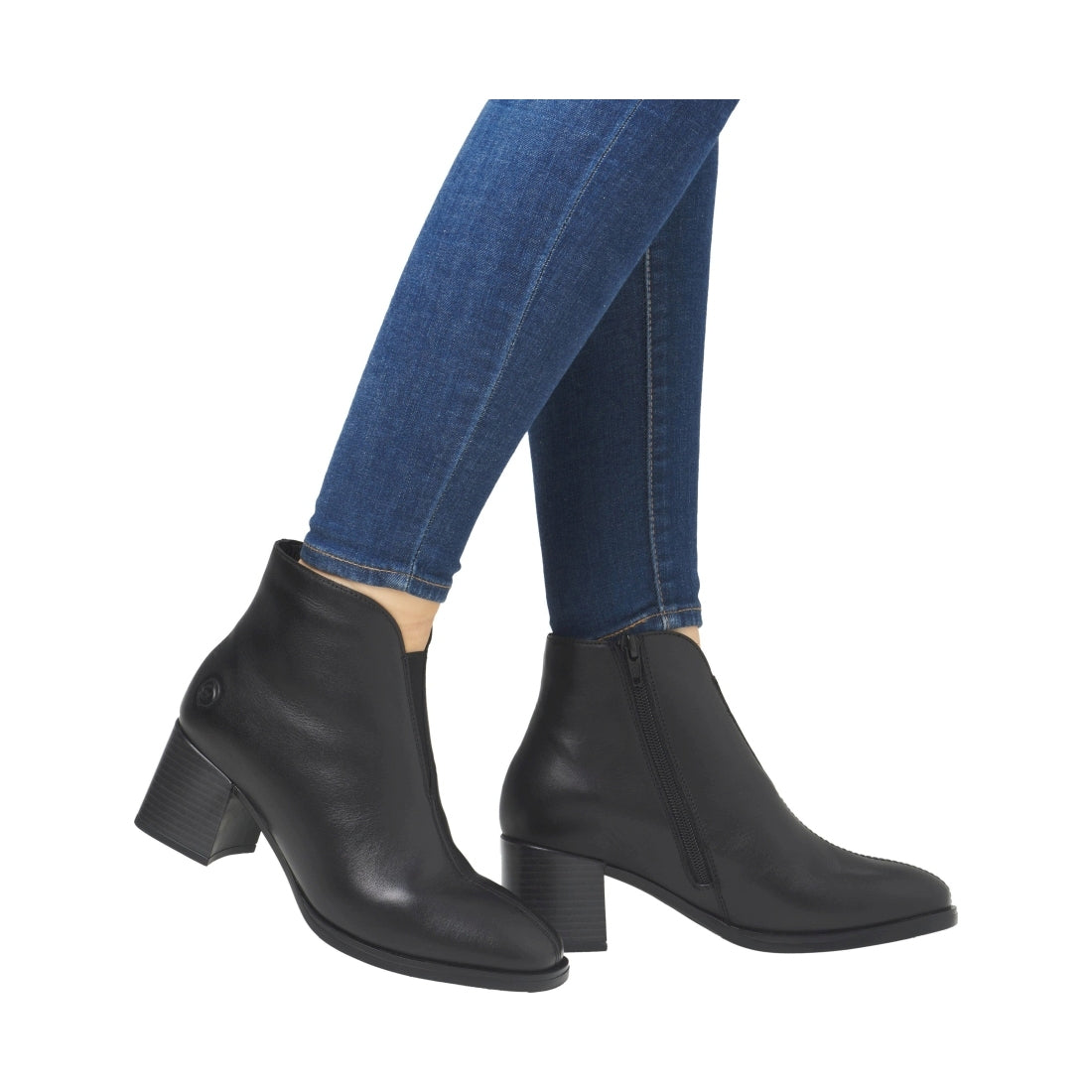 black elegant closed ladies mid height boots