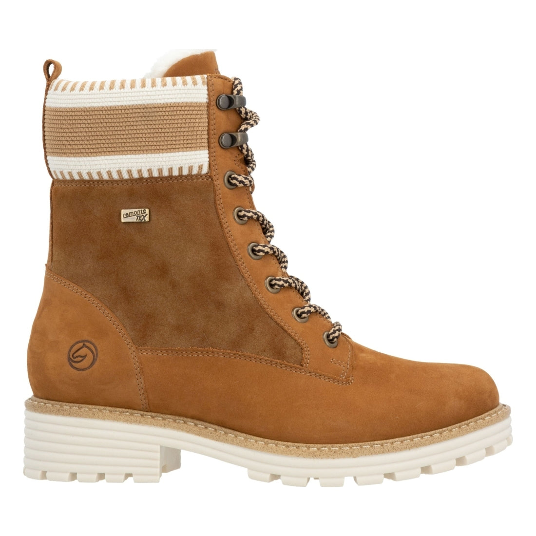 brown combination casual closed ladies mid height boots